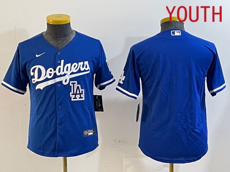 Youth Los Angeles Dodgers Blank Blue Game 2024 Nike MLB Jersey style 12181->youth mlb jersey->Youth Jersey